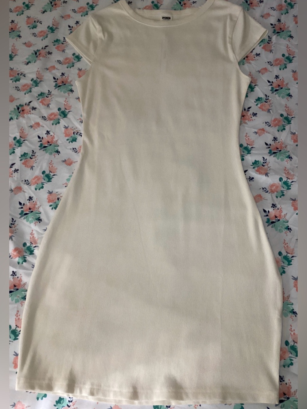 Victoria’s Secret PINK Ribbed Bodycon Dress Winter White M